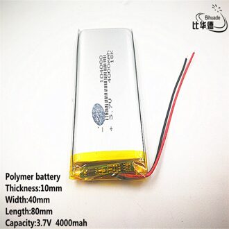 Liter energie batterij Goede Qulity 3.7 V, 4000mAH 104080 Polymer lithium ion/Li-Ion batterij voor tablet pc BANK, GPS, mp3, mp4 1stk