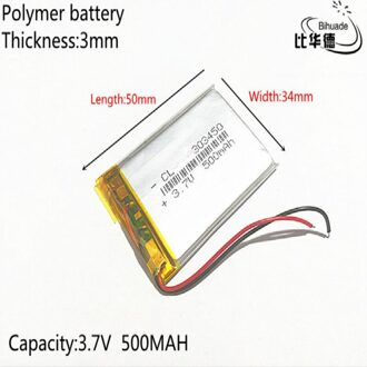 Liter energie batterij Goede Qulity 3.7 V, 500mAH 303450 Polymer lithium ion/Li-Ion batterij voor tablet pc BANK, GPS, mp3, mp4