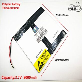 Liter energie batterij Goede Qulity 3.7 V, 8000mAH 40125140 Polymer lithium ion/Li-Ion batterij voor tablet pc BANK, GPS, mp3, mp4