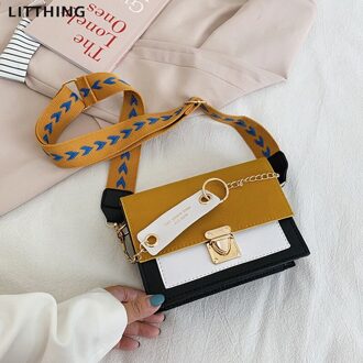 Litthing Contrast Kleur Lederen Crossbody Tassen Voor Vrouwen Reizen Handtas Mode Schouder Eenvoudige Tas Dames Cross Body Bag 1