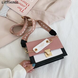 Litthing Contrast Kleur Lederen Crossbody Tassen Voor Vrouwen Reizen Handtas Mode Schouder Eenvoudige Tas Dames Cross Body Bag 3