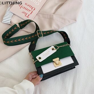 Litthing Contrast Kleur Lederen Crossbody Tassen Voor Vrouwen Reizen Handtas Mode Schouder Eenvoudige Tas Dames Cross Body Bag 5