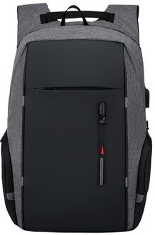 Litthing Rugzak Mannen Usb Opladen Waterdichte Laptop Rugzak Casual Oxford Zakelijke Tas 15.6 Inch Computer Notebook Rugzakken grijs