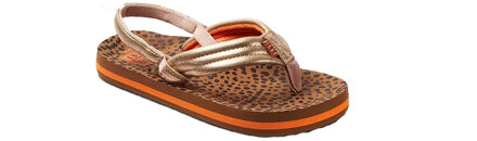 Little Ahi Slippers Junior bruin - oranje - 24