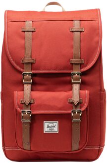 Little America Mid Backpack red ochre/white stitch backpack Rood - H 43 x B 28 x D 13