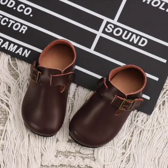 Little Boys Toddler Kids Shoes Genuine Leather 1-3 Years Children Handmade Black Loafers School Uniform Peas Shoes Girl Footwear