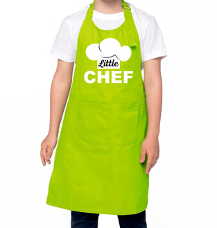 Little chef Keukenschort kinderen/ kinder schort groen voor jongens en meisjes - Feestschorten