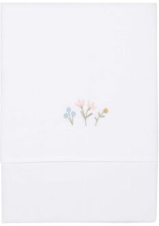 Little Dutch Flowers & Butterflies Geborduurd Ledikantlaken Roze 110 x 140 cm