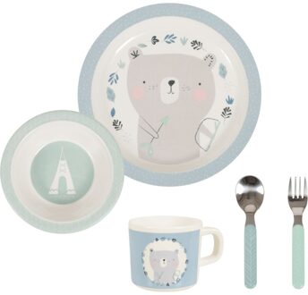 Little Dutch melamine serviesset 5-delig - blauw Blauw#Wit