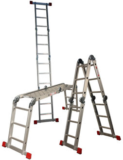 Little Jumbo 4741000403 Vouwladder met 2 stabilisatiebalken - 3,6m