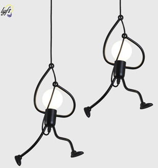 Little Man Pendant Lights Modern For Children Room kitchen Hanging Lamp Iron People Lights Metal Cord Pendant Lamps Art Decorati