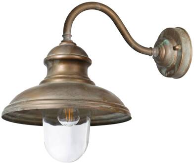 Little Mill 3351 buitenwandlamp, antiek messing, helder glas