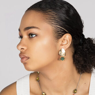 Little rio green oorbellen, goud verguld Zilver - One size