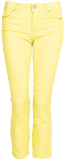 Liu Jo Aansluitende Bottom Up Jeans met Glanzende Strepen Liu Jo , Yellow , Dames - W25