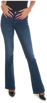 Liu Jo Bell-bottom Denim Jeans met Elastische Taille Liu Jo , Blue , Dames - W30,W31