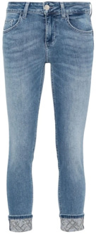 Liu Jo Blauwe Denim Jeans met Strass Versiering Liu Jo , Blue , Dames - W26