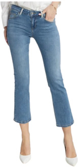 Liu Jo Blauwe Flared Jeans met Glitterdetail Liu Jo , Blue , Dames - W33,W29,W30,W32,W27,W28,W26