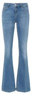 Liu Jo Blauwe Jeans Regular Fit Elastiek Achterkant Liu Jo , Blue , Dames - W29,W32,W28,W30