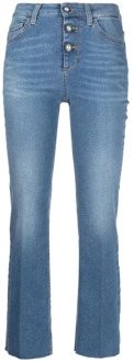 Liu Jo Blauwe Mid-Rise Slim-Fit Cropped Jeans Liu Jo , Blue , Dames - W31,W26,W28,W27