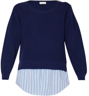 Liu Jo Blauwe Sweater Overhemd Liu Jo , Blue , Dames - M,S,Xs