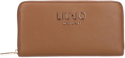 Liu Jo Caliwen Wallet suede dames portemonnee Cognac - H 10 x B 19 x D 2.5 cm