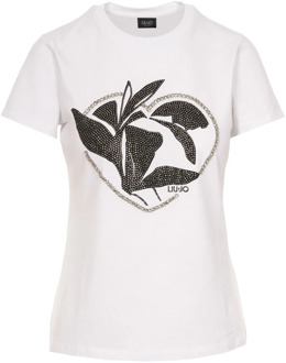 Liu Jo Dames Rhinestone Print T-shirt Liu Jo , White , Dames - L,M,S,Xs