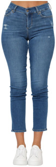Liu Jo Denim Cropped Jeans met Slimme Pijp Liu Jo , Blue , Dames - W24,W31