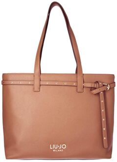 Liu Jo Evrim Shopping Bag suede schoudertas dames Cognac - H 42 x B 29 x D 8.5 cm