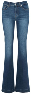 Liu Jo Flared Jeans met Hoge Taille - 92% Katoen, 6% Elastomultiester, 2% Elastaan Liu Jo , Blue , Dames - W28,W26,W25,W27,W30,W29