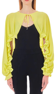 Liu Jo Gele Ruffle Shrug Shirt Liu Jo , Yellow , Dames - ONE Size