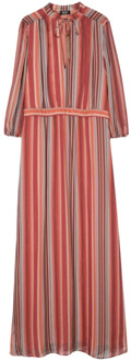 Liu Jo Gestreepte jurk met lurex-details Liu Jo , Multicolor , Dames - L,M,S