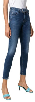 Liu Jo Hoge taille riem jeans Liu Jo , Blue , Dames - W27,W26,W25,W30,W28