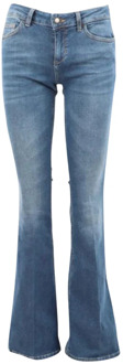Liu Jo Lage taille katoenen boot-cut jeans Liu Jo , Blue , Dames - W25,W31,W26,W33,W27,W32
