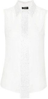 Liu Jo Mouwloze shirt met strass steentjes Liu Jo , White , Dames - L,M,S