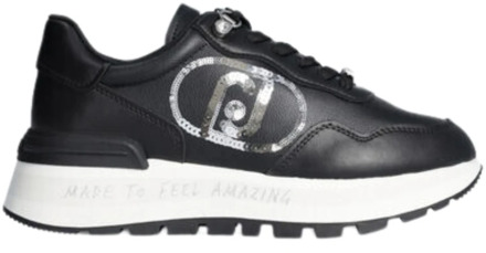 Liu Jo Platform Sneakers met Logo Detail Liu Jo , Black , Dames - 41 Eu,39 Eu,40 Eu,38 EU