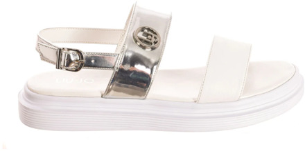 Liu Jo Platte sandalen met origineel ontwerp en metalen detail Liu Jo , White , Dames - 38 Eu,37 Eu,39 Eu,36 Eu,35 EU