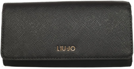 Liu Jo Saffiano zwarte portemonnee Liu Jo , Black , Dames - ONE Size