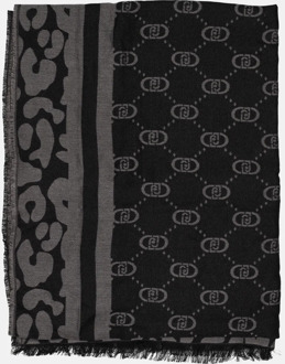 Liu Jo sjaal monogram nero Zwart