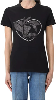 Liu Jo Stijlvol T-shirt met applicaties Liu Jo , Black , Dames - L,M,S,Xs