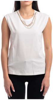 Liu Jo Stijlvol T-shirt met applicaties Liu Jo , White , Dames - Xl,L,M