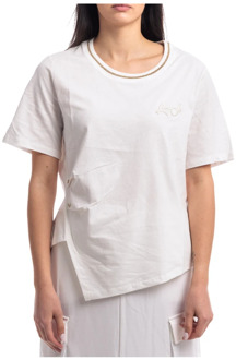 Liu Jo Stijlvol T-shirt voor Mannen en Vrouwen Liu Jo , Beige , Dames - L,M,S,Xs