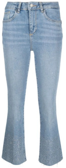 Liu Jo Strass Jeans Lichtblauw Hoge Taille Liu Jo , Blue , Dames - W27