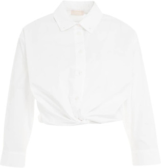 Liu Jo Witte Shirt met Knoopdetail voor Modieuze Vrouwen Liu Jo , White , Dames - S,2Xs