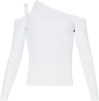 Liu Jo Witte Sweaters met Cut Out Strass Liu Jo , White , Dames - L,M,S,Xs