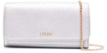 Liu Jo Zilveren portemonnee met kettingriem Liu Jo , Gray , Dames - ONE Size