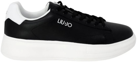 Liu Jo Zwarte Leren Sneakers met Rubberen Zool Liu Jo , Black , Heren - 45 Eu,43 Eu,44 EU