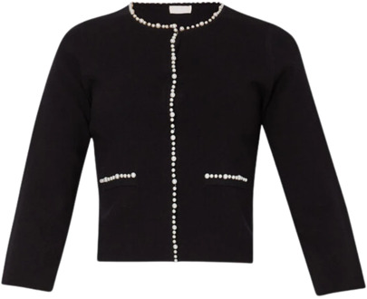 Liu Jo Zwarte Parel Cardigan Sweater Liu Jo , Black , Dames - XS