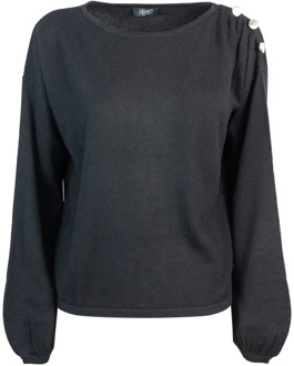 Liu Jo Zwarte Sweater Regular Fit Liu Jo , Black , Dames - S,Xs