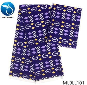 Liulanzhi Afrikaanse Stoffen 4 + 2 Yards Afrikaanse Audel Stof En Chiffon Stof Voor Vrouwen Nigeriaanse Modal Stof ML9LL98-ML9LL105 ML9LL101