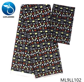 Liulanzhi Afrikaanse Stoffen 4 + 2 Yards Afrikaanse Audel Stof En Chiffon Stof Voor Vrouwen Nigeriaanse Modal Stof ML9LL98-ML9LL105 ML9LL102